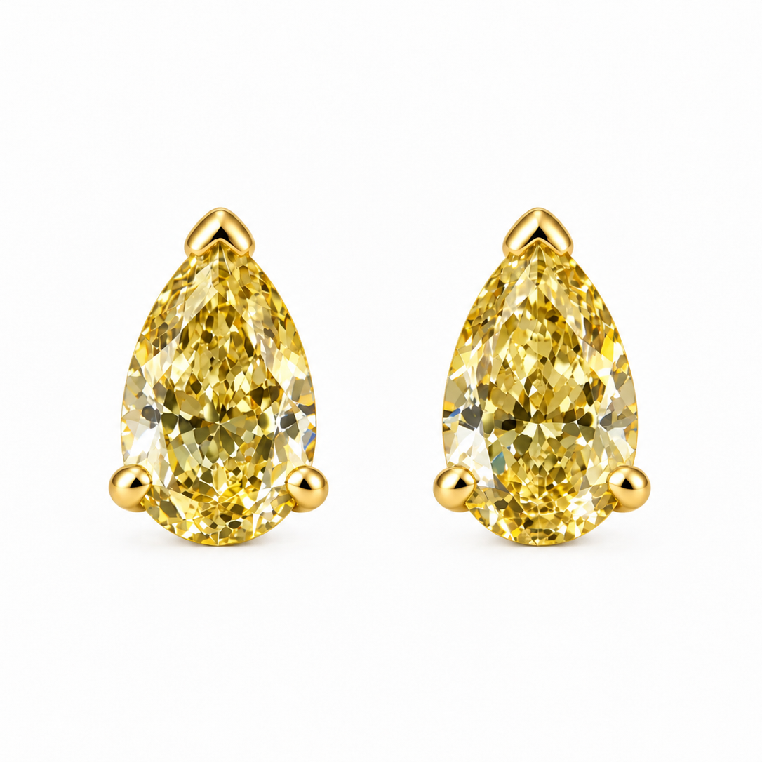 01 Gigi 4ct Canary Diamond Studs